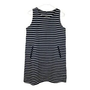 Cotton Market Shift Dress Women M Sleeveless Pull-on 2 Front Slit Pockets Lined